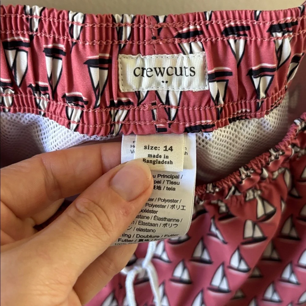Crewcuts Sailboat Drawstring Swim Trunks, size 14